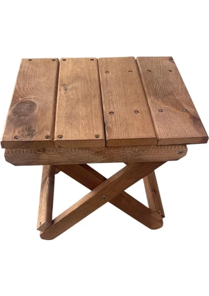 4 Tabureli Katlanır Bavul Piknik Bahçe Balkon Masa Takımı - Katlanır Kamp Masa Takımı - Ceviz